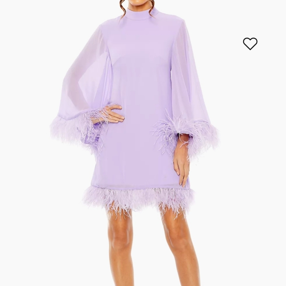 Purple Feather Cocktail Dress